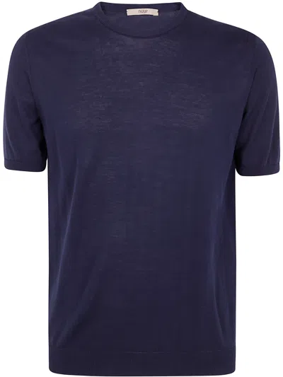 Nuur Short Sleeves Round Neck In Navy