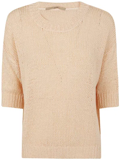 Nuur Short Sleeves Round Neck In Nude