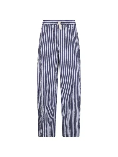 Nuur Striped-pattern Trousers In Blue
