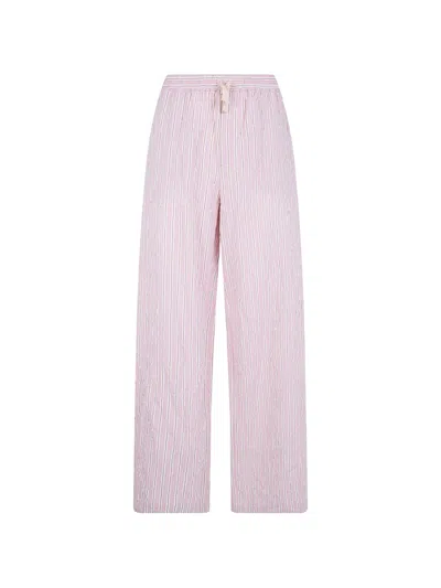 Nuur Striped-pattern Trousers In Pink
