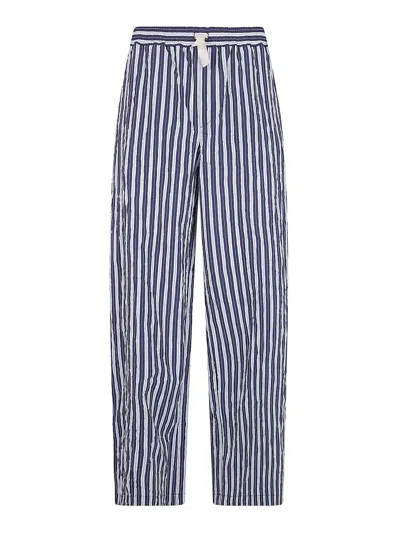 Nuur Striped Trousers With Elastic In Blue
