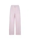 Nuur Striped Trousers With Elastic In Purple