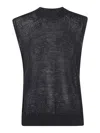 Nuur Slipover Waistcoat Round Neck Sleeveless In Black