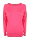 Nuur Wide Neckline Pullover In Pink