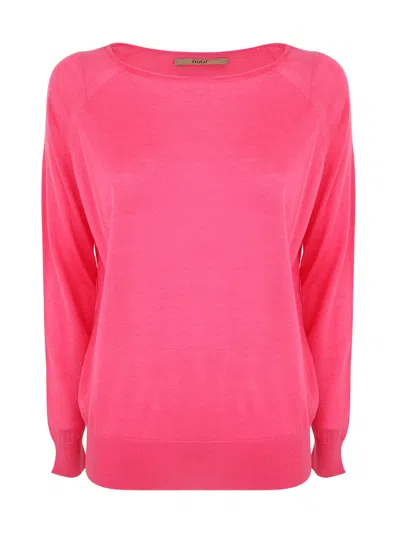 Nuur Wide Neckline Pullover In Purple