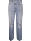 Haikure Light-wash Denim Jeans With Distressed Knee Details