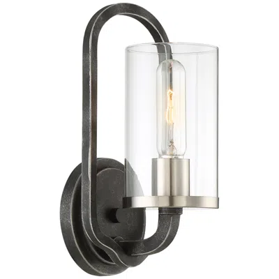 Nuvo Lighting 1 Light; Sherwood Wall Sconce; Iron Black Finish; Clear Glass;