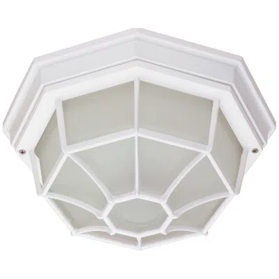Nuvo Lighting 12" Wide White 1 Light Flush Spider Cage With Glass Lens