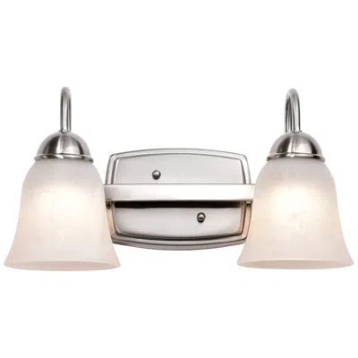Nuvo Lighting 15 Watt; Led 2 Light Vanity; 3000k; Brushed Nickel W/ Alabaster Glass