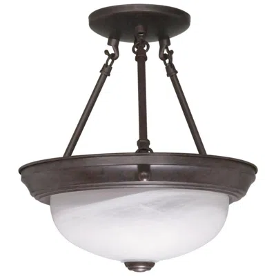 Nuvo Lighting 2 Light; 11 In.; Semi-flush; Alabaster Glass