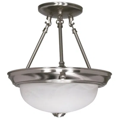 Nuvo Lighting 2 Light; 11 In.; Semi-flush; Alabaster Glass In Multi