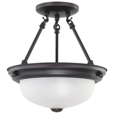 Nuvo Lighting 2 Light; 11 In.; Semi-flush With Frosted White Glass
