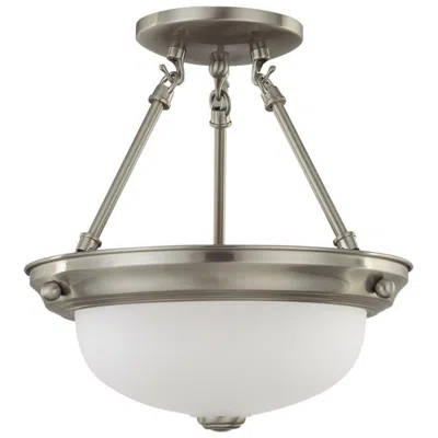 Nuvo Lighting 2 Light; 11 In.; Semi-flush With Frosted White Glass