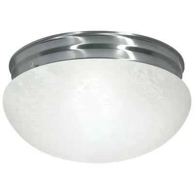 Nuvo Lighting 2 Light - 12" - Flush Mount - Alabaster Mushroom - Brushed Nickel Fini
