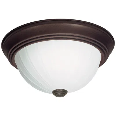 Nuvo Lighting 2 Light - 13" Flush With Frosted Melon Glass - Old Bronze Finish