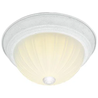 Nuvo Lighting 2 Light - 13" Flush With Frosted Melon Glass - Textured White Finish