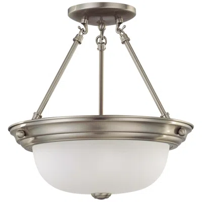 Nuvo Lighting 2 Light; 13 In.; Semi-flush With Frosted White Glass