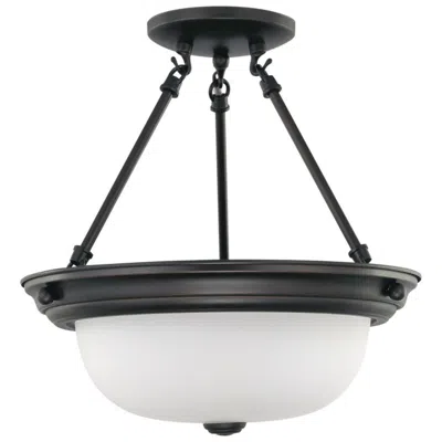 Nuvo Lighting 2 Light; 13 In.; Semi-flush With Frosted White Glass