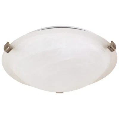 Nuvo Lighting 2 Light; 16 In.; Flush Mount; Tri-clip With Alabaster Glass