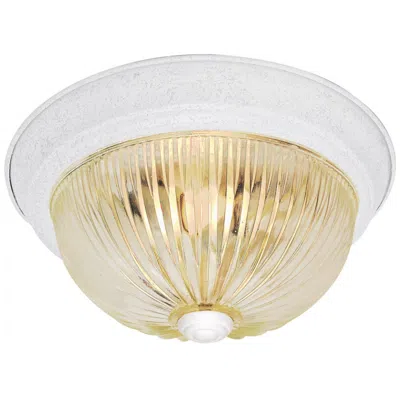 Nuvo Lighting 3 Light - 15" Flush With Clear Ribbed Glass - Textured White Finish