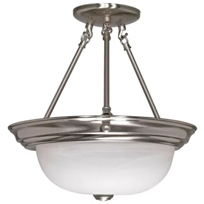 Nuvo Lighting 3 Light; 15 In.; Semi-flush; Alabaster Glass