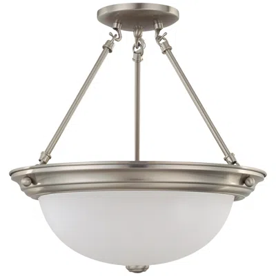 Nuvo Lighting 3 Light; 15 In.; Semi-flush With Frosted White Glass