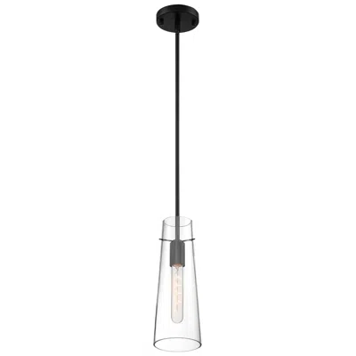 Nuvo Lighting Alondra; 1 Light; Mini Pendant Fixture; Black Finish With Clear Glass