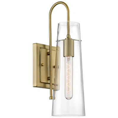 Nuvo Lighting Alondra; 1 Light; Wall Sconce; Vintage Brass Finish With Clear Glass