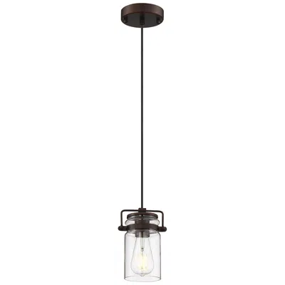 Nuvo Lighting Antebellum 5" Mahogany Bronze And Glass Mini Pendant