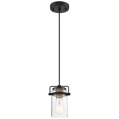 Nuvo Lighting Antebellum 5" Wide Black Mini Pendant W/ Clear Glass
