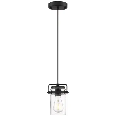 Nuvo Lighting Antebellum 5"w Matte Black Mini Pendant W/ Clear Glass Shade
