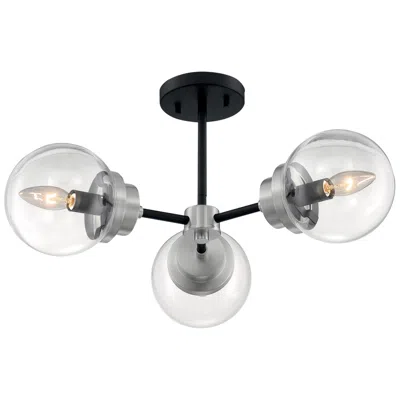 Nuvo Lighting Axis - 3 Light Semi-flush - Matte Black And Brushed Nickel Finish