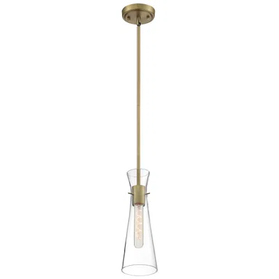 Nuvo Lighting Bahari; 1 Light; Mini Pendant; Vintage Brass Finish With Clear Glass