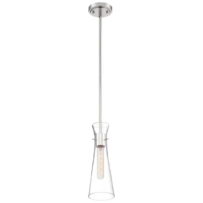 Nuvo Lighting Bahari 4" Wide Polished Nickel Mini Pendant W/ Clear Glass