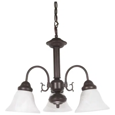 Nuvo Lighting Ballerina; 3 Light; 20 In.; Chandelier With Alabaster Glass Bell Shades