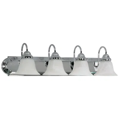 Nuvo Lighting Ballerina; 4 Light; 30 In.; Vanity With Alabaster Glass Bell Shades