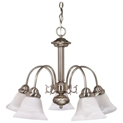 Nuvo Lighting Ballerina; 5 Light; 24 In.; Chandelier With Alabaster Glass Bell Shades
