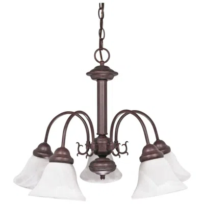 Nuvo Lighting Ballerina; 5 Light; 24 In.; Chandelier With Alabaster Glass Bell Shades