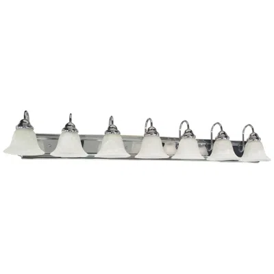 Nuvo Lighting Ballerina  7 Light 48" Vanity With Alabaster Glass - Polished Chrome