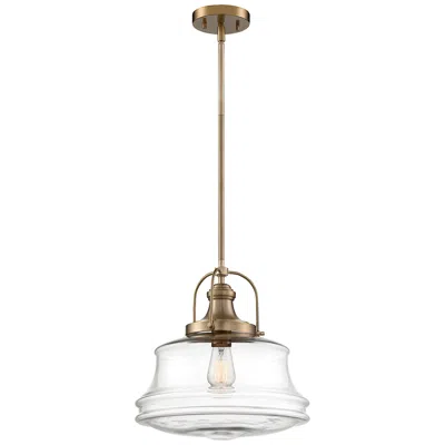Nuvo Lighting Basel; 1 Light; Pendant Fixture; Burnished Brass Finish With Clear Glass