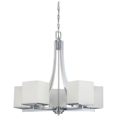 Nuvo Lighting Bento; 5 Light; Chandelier With Satin White Glass