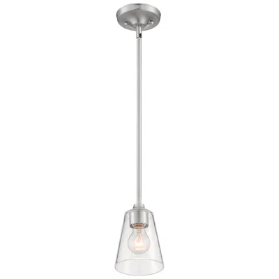 Nuvo Lighting Bransel; 1 Light; Mini Pendant Fixture; Brushed Nickel Finish