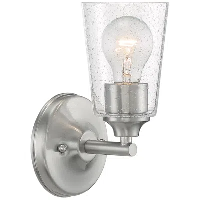 Nuvo Lighting Bransel; 1 Light; Vanity; Brushed Nickel Finish With Clear Seeded Glass