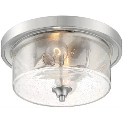 Nuvo Lighting Bransel; 2 Light; Flush Mount Fixture; Brushed Nickel Finish