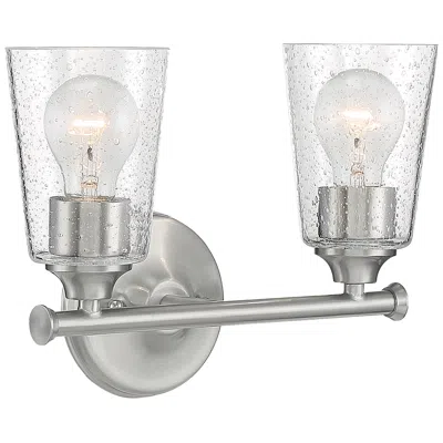 Nuvo Lighting Bransel; 2 Light; Vanity; Brushed Nickel Finish With Clear Seeded Glass