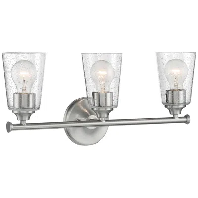 Nuvo Lighting Bransel; 3 Light; Vanity; Brushed Nickel Finish With Clear Seeded Glass