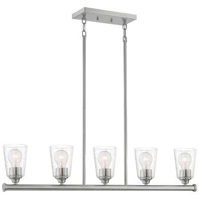 Nuvo Lighting Bransel; 5 Light; Island Pendant Fixture; Brushed Nickel Finish