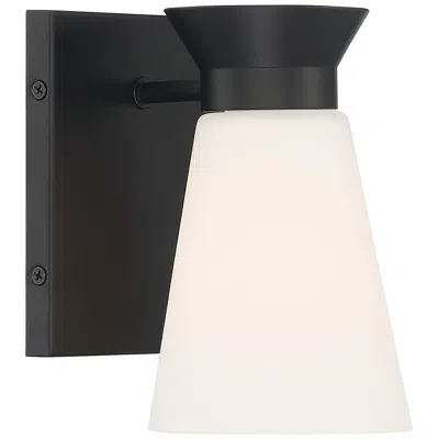 Nuvo Lighting Caleta; 1 Light; Wall Sconce; Black Finish With Frosted Cylindrical Glass
