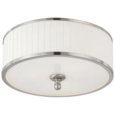 Nuvo Lighting Candice; 3 Light; Flush Dome Fixture With Pleated White Shade