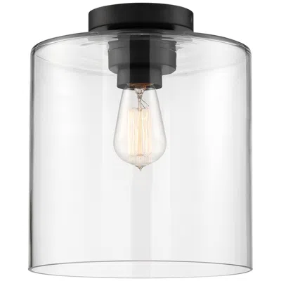 Nuvo Lighting Chantecleer; 1 Light; Semi-flush Fixture; Matte Black Finish W/ Clear Glass
